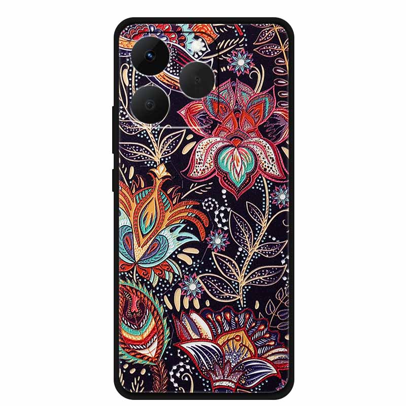 Case For OPPO Realme 15T Embossed Blossoms Funda 3D Relief Flowers Coque Silicone Soft Phone Cover For Realme 15 T 5G Bumper