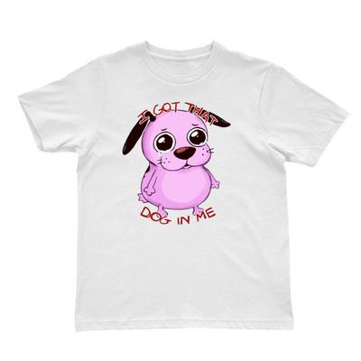 Tricou Bumbac Gât Rotund, Courage Câinele Fricos Am Câinele Asta În Mine Tricou Unisex