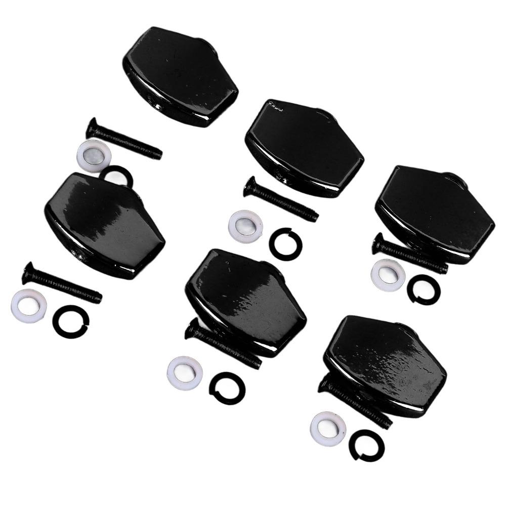 12PCS Plastic Guitar Tuning Pegs Black Guitar Machine Heads Guitar Tuning Keys For Acoustic Guitar
