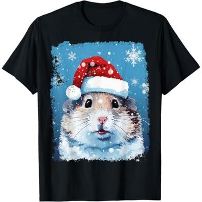 Winter Christmas Hamster T-Shirt GIU1 Mens Womens Tank Top Sweatshirt Hoodie Longsleeve 769 Black
