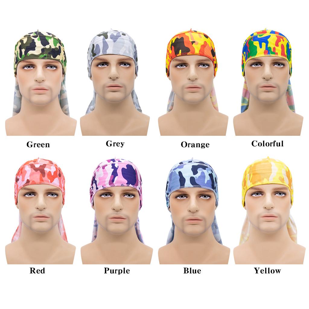 Camouflage-Print Langschwanziges Piratenhut-Durag zum Haarschutz