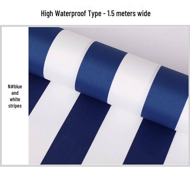 Pânză Oxford 600D Impermeabilă, Acril Imitat, Pânză Cort Baldachin cu Dungi pentru Protecție Solară