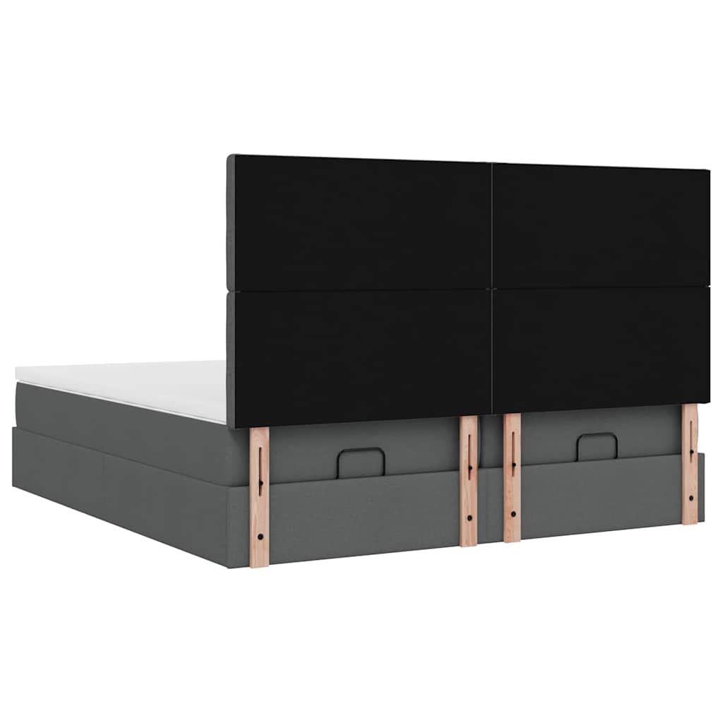 Enjoy a Restful Night S Sleep with This Ottoman Bed with Mattresses and LED Lighting In Dark Gray 180 X 200 Cm Fabric