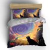 "Enchanting Cat-Inspired Nature Scene" Exquisite Three-Piece Bedding Set Gift For Kids And Adults