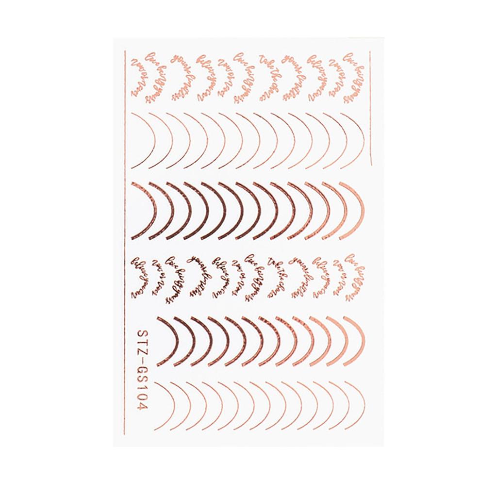 6 Nail Stickers Rose Gold Nail Line Stickers Half Moon Totem Nail Stickers