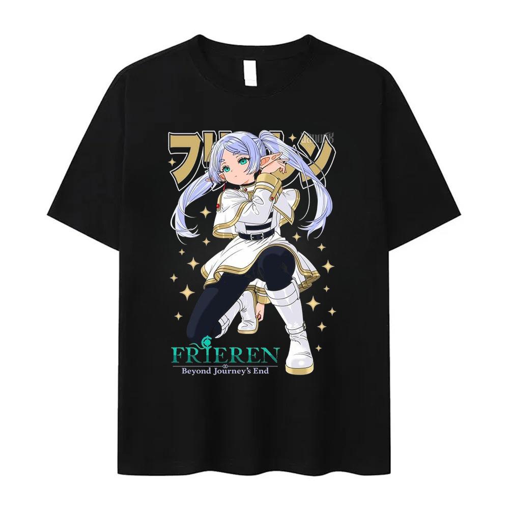 

2026 Fashion Frieren Harajuku Unisex Tshirt Printed Unisex Casual Tshirt Unisex Streetwear Tops Short Sleeve T Shirt S