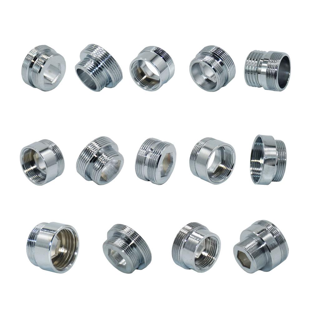 Messing 3/8" 1/2" M14 M18 M22 Gevindforbinder Han Hun Til Perlator Vandrenser Vandhane Kobberfittings Tandafstand 1,5 mm