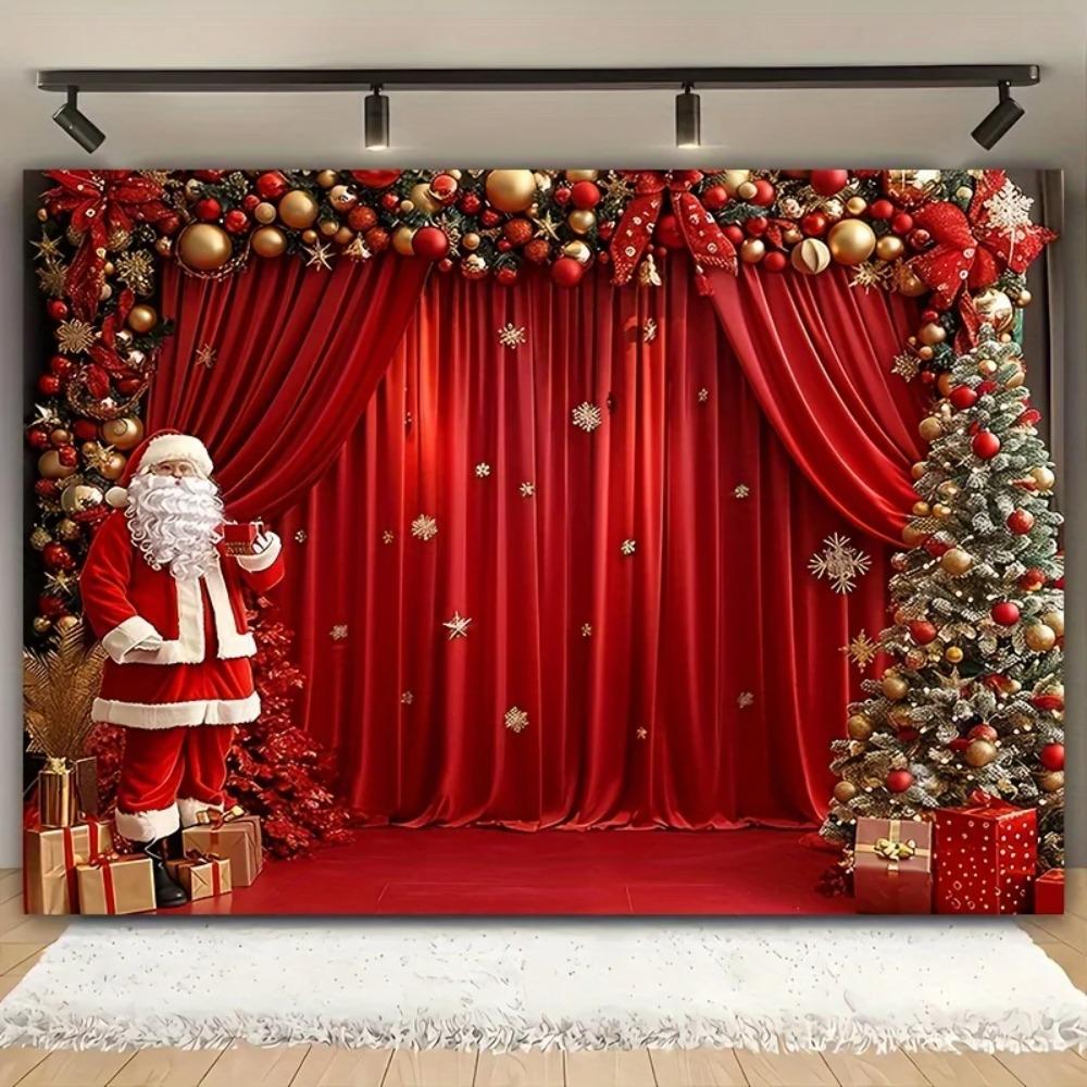Winter Christmas banner background snowflake Christmas tree outdoor decoration prop background for family gatherings and parties
