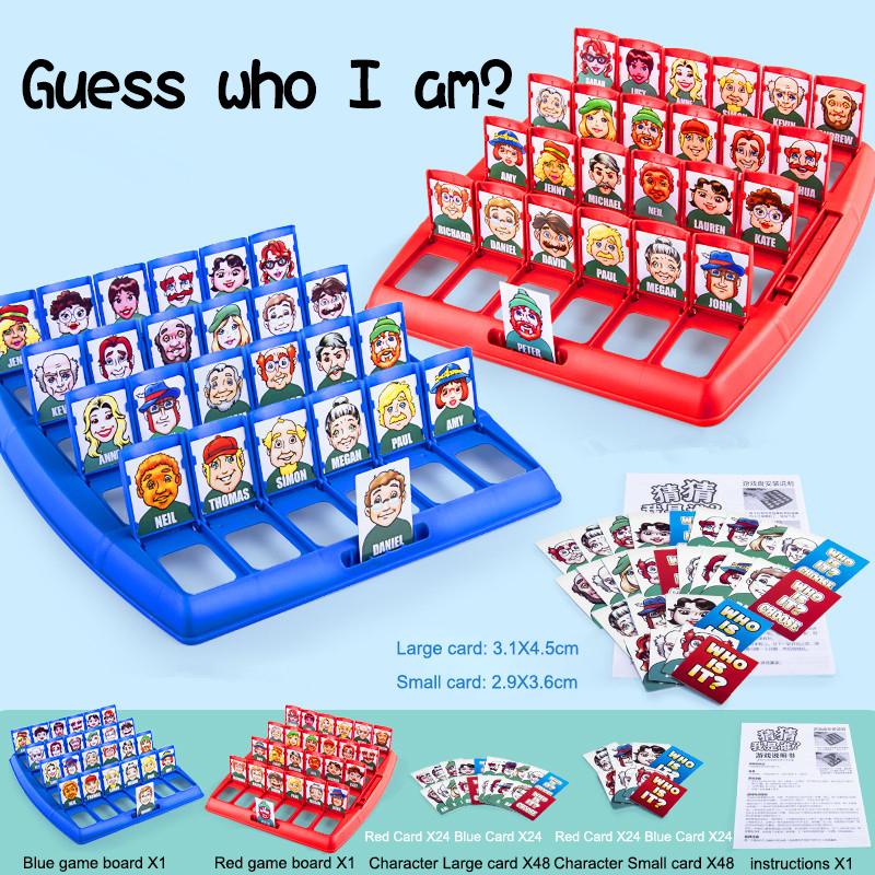 

Угадай, кто я, игрушечная карточная игра для двоих, боевая угадайка, интерактивная настольная игра-головоломка с персонажами и животными красный