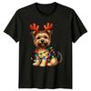 Yorkie Dog Christmas Holidays Reindeer Antlers Unisexs TShirt Unisexs Graphic Tee