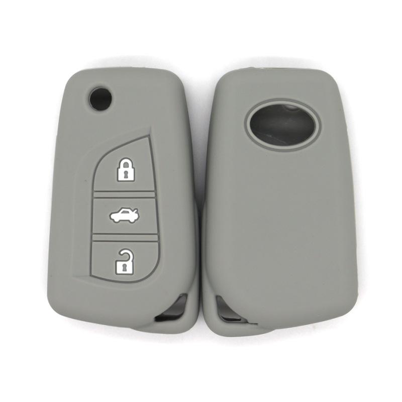 Fall-proof key cover, suitable for Toyota RV4, Rongfangguan, Ruizhi, Carola, Linc, folding type, 3-buckle silicone key bag