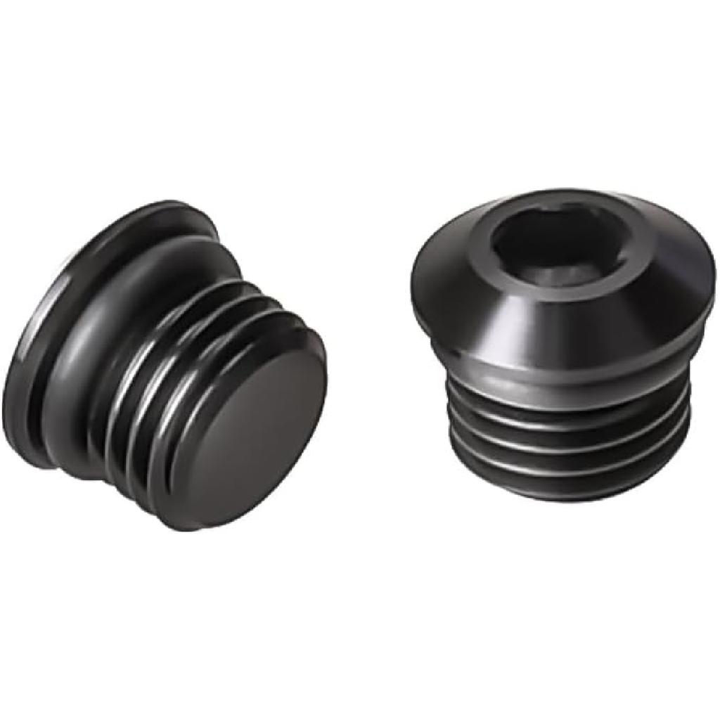 3AN Male Hex Socket Plug ORB Port with O Ring Fitting Adapter Aluminum Black, Pack of 2