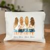 Borsa Trucco Personalizzata Regalo Amicizia Nome Personalizzato Regalo per Amici Damigella BFF Bestie Astuccio Portapenne Portamonete Donna Custodia Cosmetica