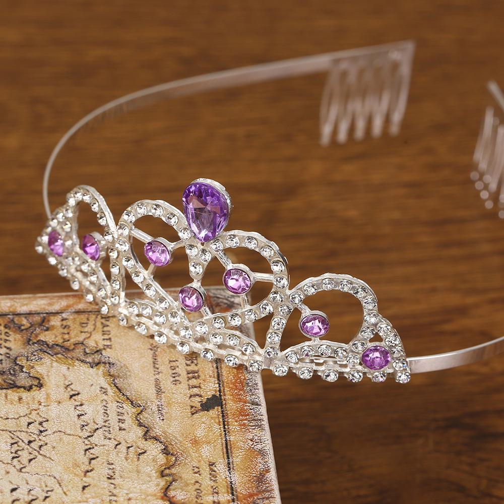 Silver Child's Diamond Headband Comb Tiara for Crown Dance Performance