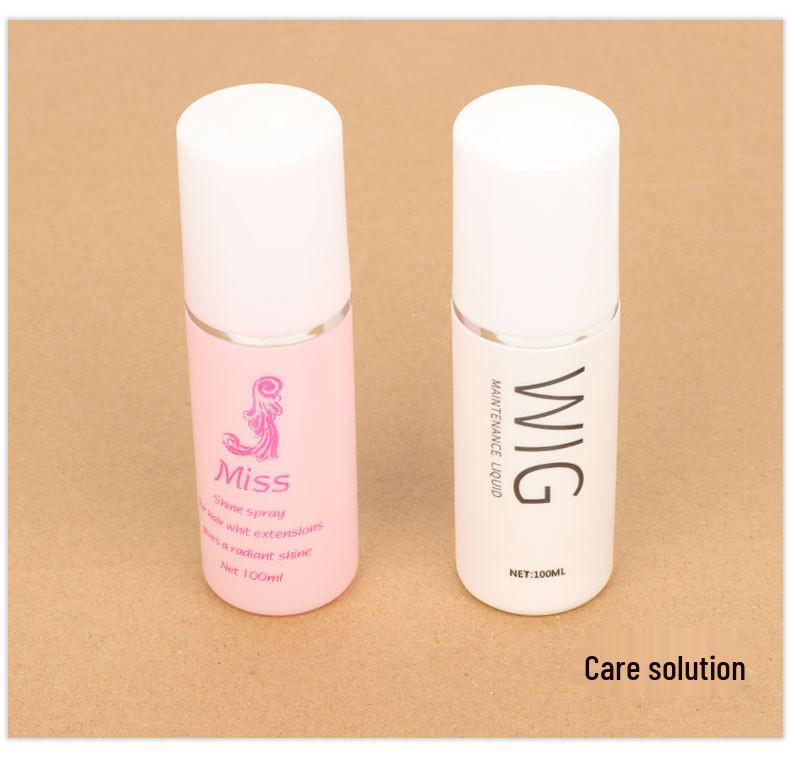 

Набор для ухода за париком: Сетка для волос, Средство против пушистости, Подставка для парика, Расческа с хвостиком, Бигуди, Невидимки, Пленка