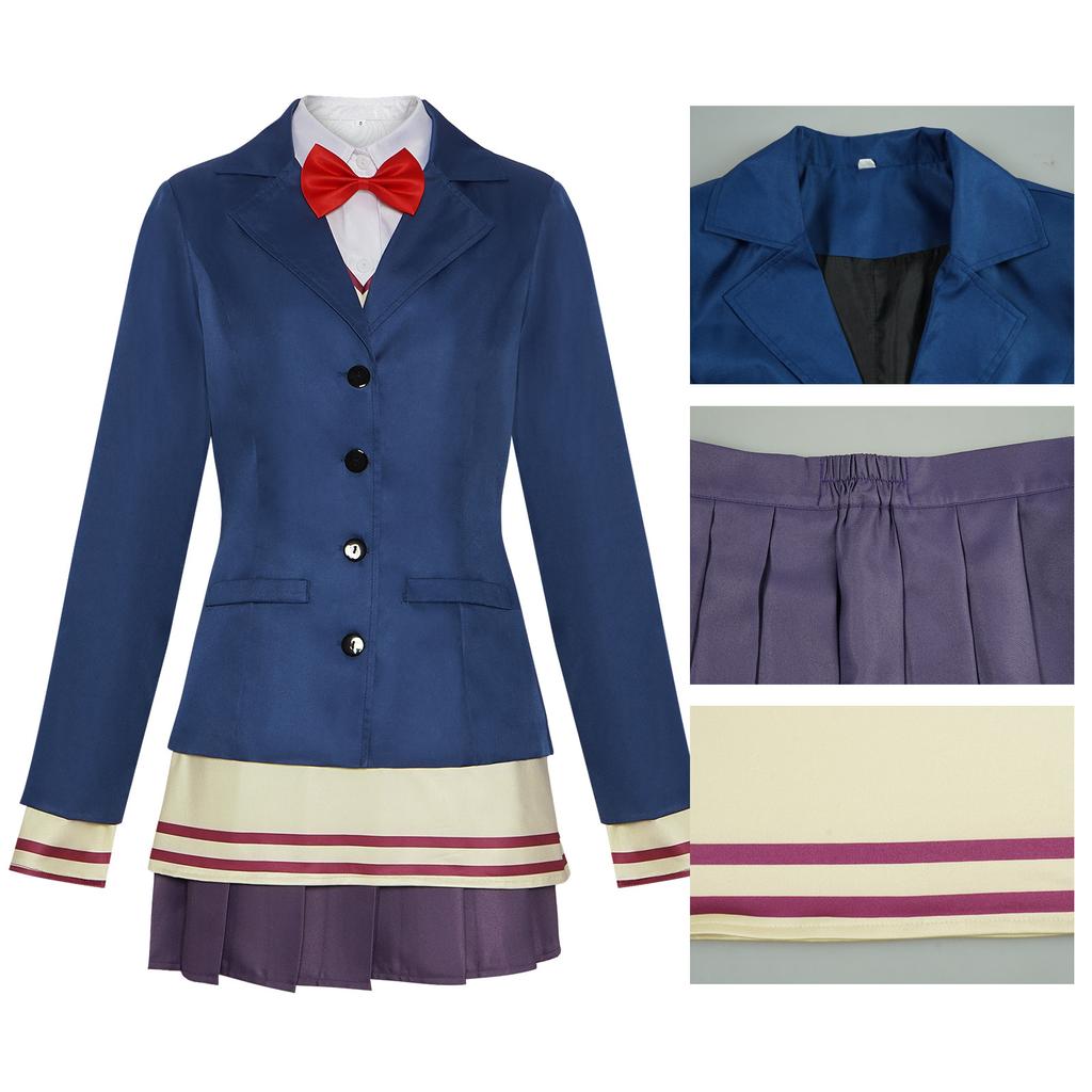6 ks Cosplay kostýmu Aira Shiratori z anime Dandadan, kompletní sada, dámský halloweenský kostým