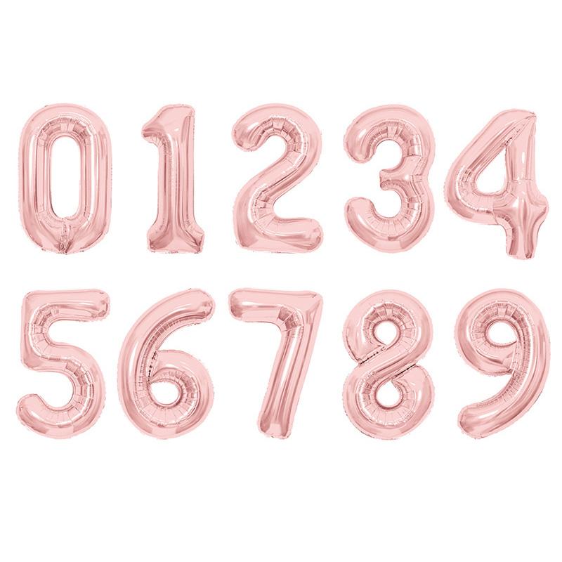 32inch Birthday Foil Number Balloons Big Red Blue Pink Silver Gold Kids Birthday Wedding Baby Shower Party Decor Digital Globos