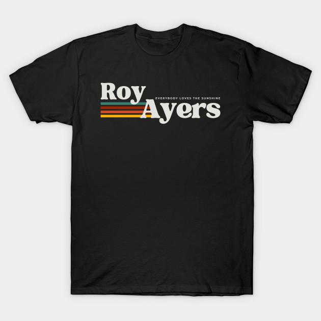 

Men Black Print T-shirt Roy-Ayers No-Cut Transfer Paper Print Cotton Tshirt 3XL чорний