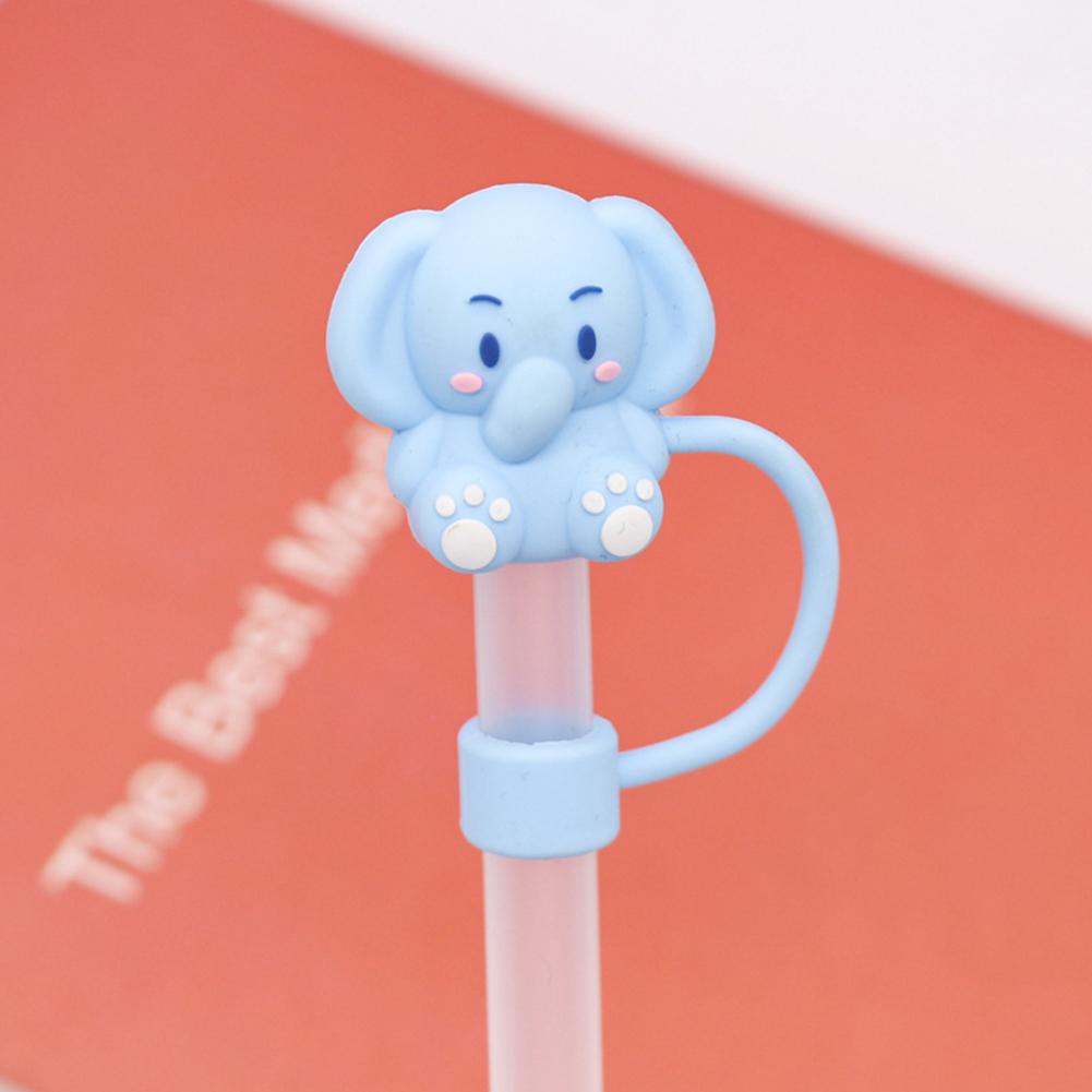 7Pcs Silicone Cute Animals Straw Covers Reusable Cartoon Animals Straw Caps Funny Tumbler Straw Plugs for Stanley 30/40 OZ Cups