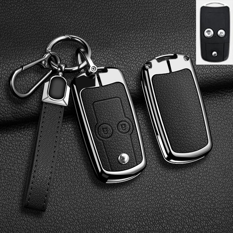 Pouzdro na klíč s překlopným krytem pro Honda Civic Fit Accord CRV HRV Jazz Odyssey pro Acura TL TSX ZDX RSX CRZ Zinková slitina Kožený přívěsek na klíče