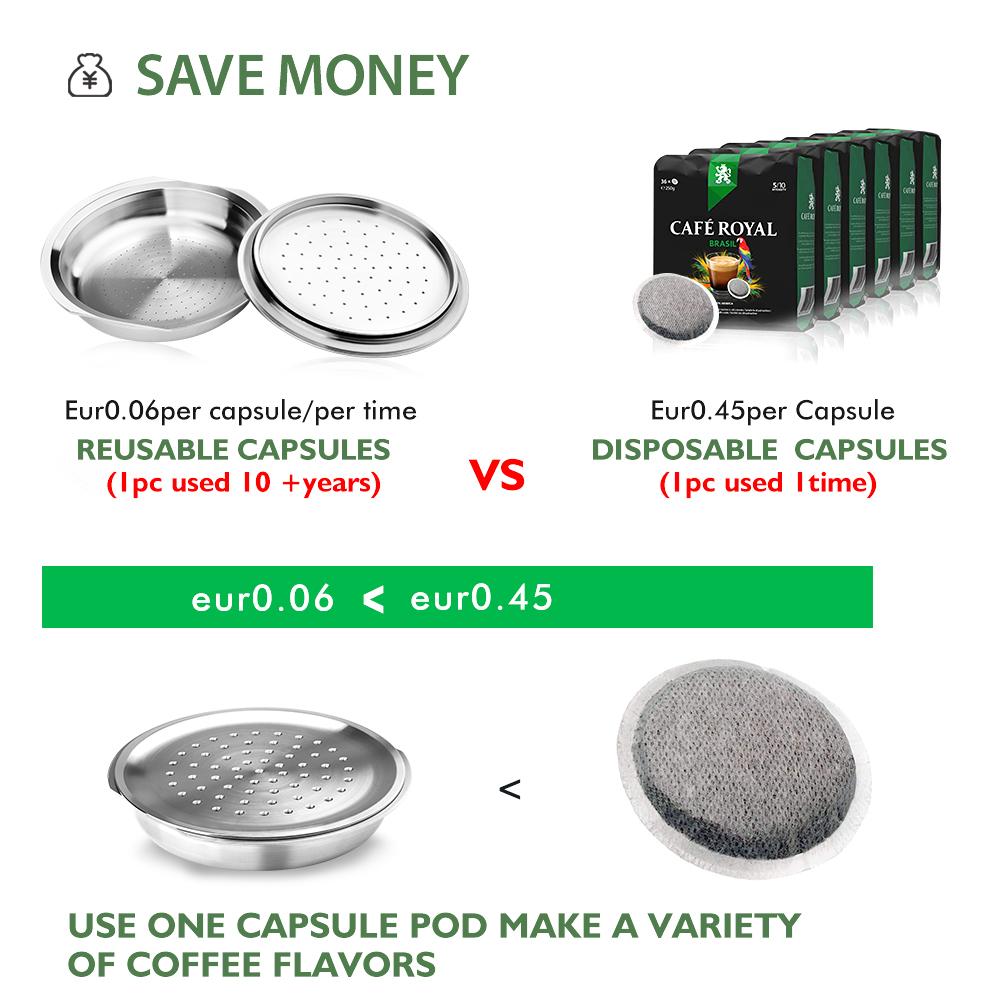 Stainless Steel Reusable Coffee Capsule Pods Compatibel with Philips Senseo Machine Coffee Maker Filter Metal Tamper
