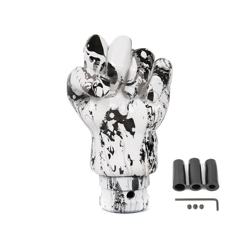 

Car Modification Accessories Hand-shaped Graffiti Resin Gear Shift Knob Fist Gear Shifter Personalized Shift Handle білий