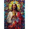 Jesus Christ Stained Glass Posters Canvas Prints Art Mosaic Jesus Religion Portrait Abstract Pop Wall Art Picture for Home De