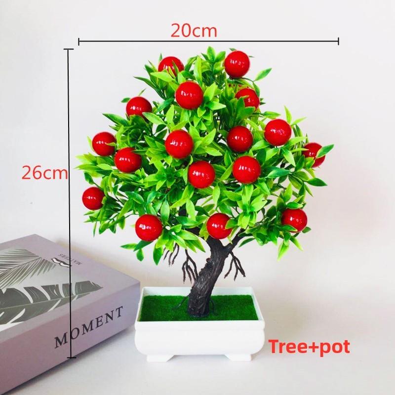 

Cherries Simulate Plastics Artificial Potted Plants With Pot For Home Decoration