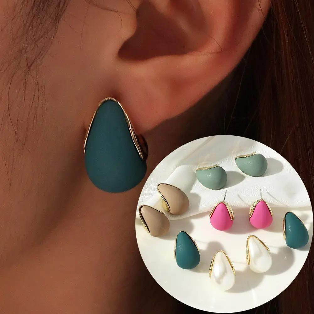 Dopamine Colorful Drop Earrings Macaron Ins Trendy Minimalist Elegant Unique High End  Accessories