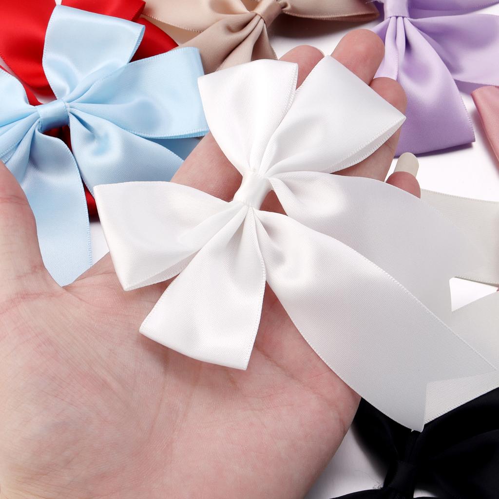 4pcs 12x13cm Large Size Satin Ribbon Bows Mutilcolor Ribbon Bow Flower DIY Decoration Headwear Hairclips Accessories
