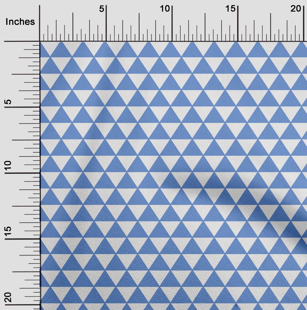 oneOone Cotton Flex Light Blue Fabric Triangle Quilting Supplies Print Sewing Fabric By The Yard 40 Inch Wide -