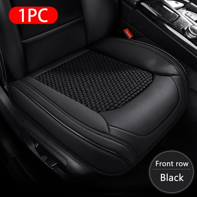 

SEAMETAL Универсальный чехол на сиденье автомобиля из ледяного шелка 3D кожаная подушка для сиденья дышащий противоскользящий коврик для сиденья автомобиля защитный чехол 1pc front seat чёрный