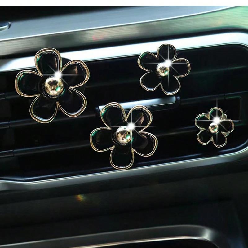 4-Piece Car Air Vent Scented Clip for Vehicle Air Conditioning Vents Flower Decoration Clip