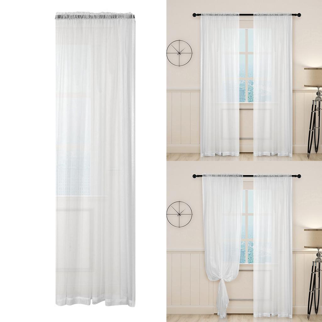 Sheer White Polyester Window Curtains for Light Privacy Protective Home Decoration