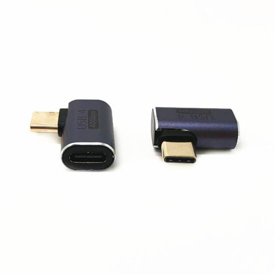 Type-C'den Type-C'ye Adaptör Dik Açı 40Gbps USB 4.0 100W 5A Dizüstü Bilgisayar USB C Erkekten USB C Dişiye Dönüştürücü Telefon Aksesuarları