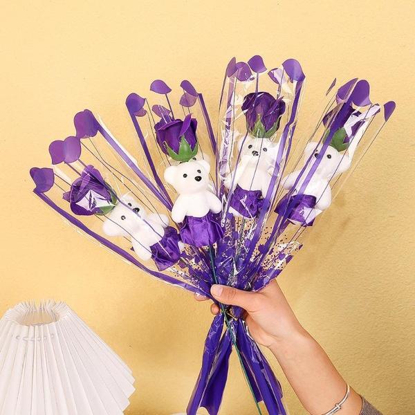 

Искусственный Медведь Мыло Букет Роз День Святого Валентина Выпускной Подарок Свадебное Украшение Дома