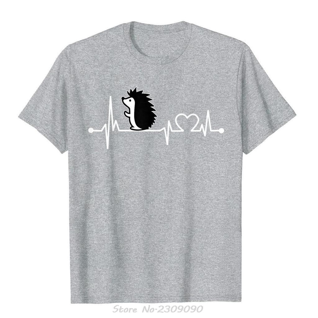Hedgehog Heartbeat Oversized Tshirt Funny Animal Lover Gift Normal Unisex Tops Tees Camisa Designer Cotton Tshirt Mens Clothing