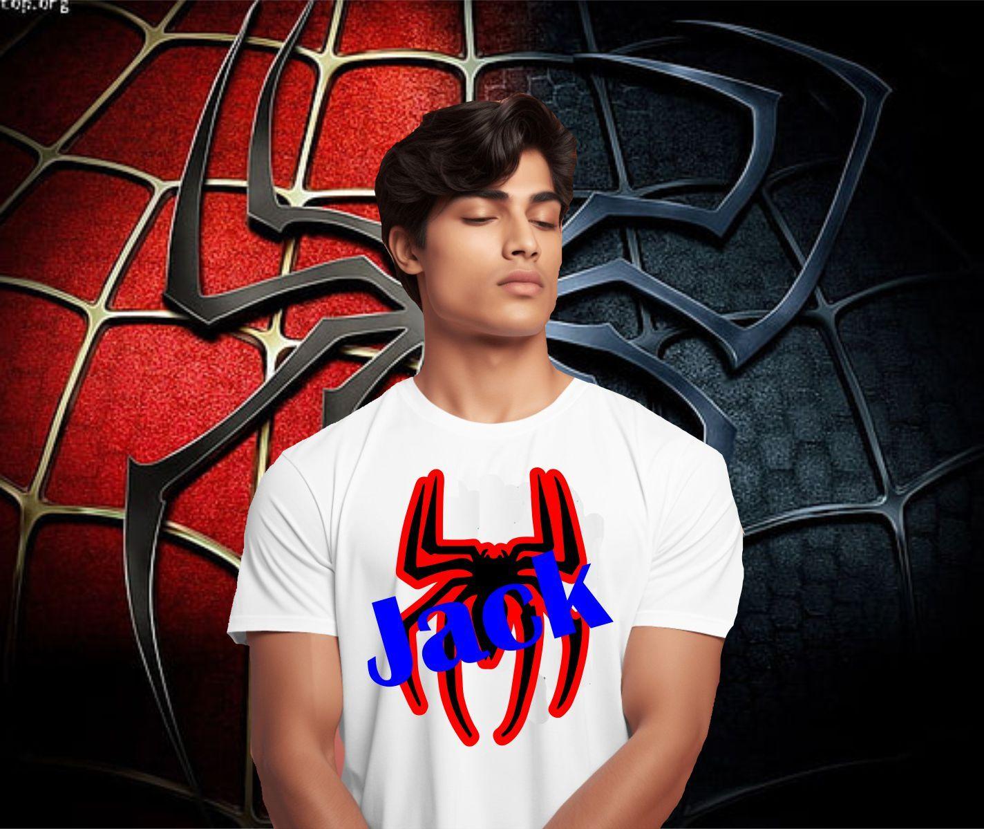 Personalised Spiderman logo T-Shirt, Your Name Shirt, Marvel Spider Tee Top S