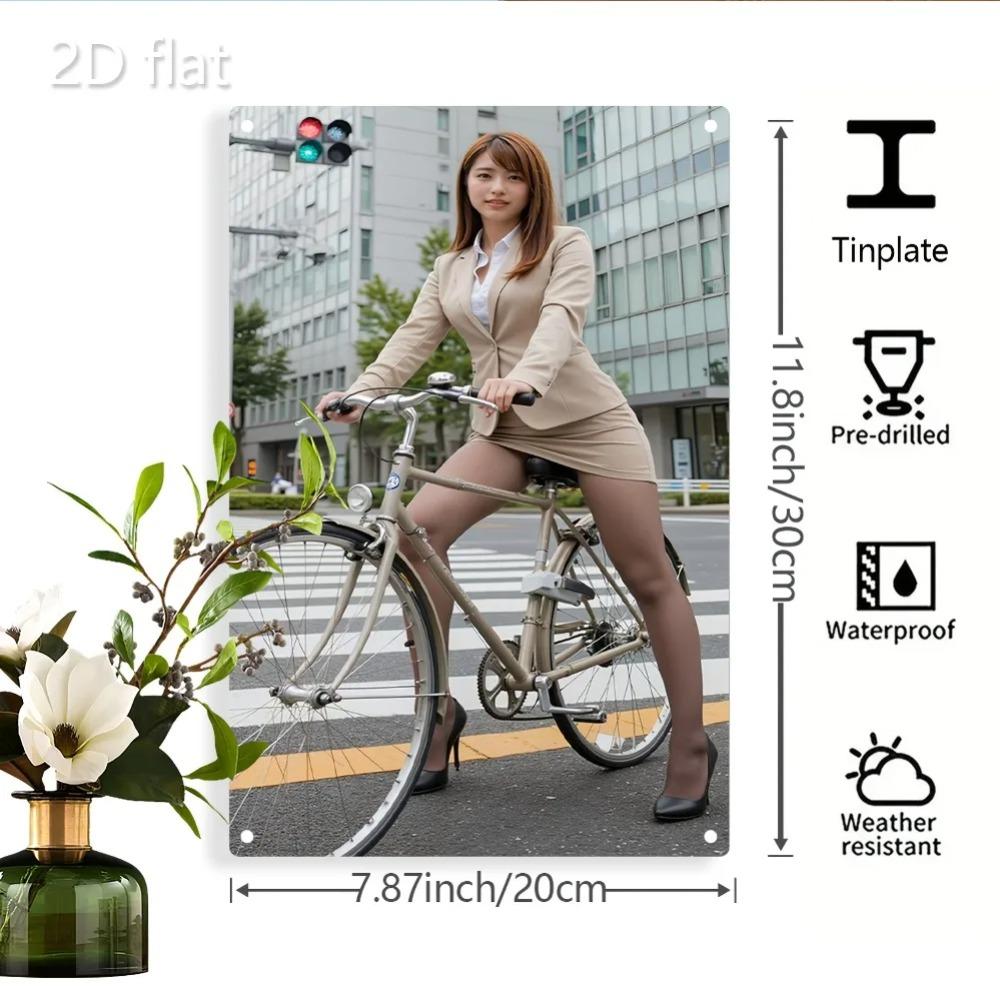 Vackse Bicycle Metal Wall Art 20x30cm Weatherproof Outdoor Indoor Decor