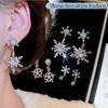 Rhinestone Snowflakes Earrings Light Luxury Zircon Dangle Earrings  New Year