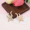 European and American exaggerated retro zircon-inlaid personalized starfish stud earrings, simple design octopus, earrings