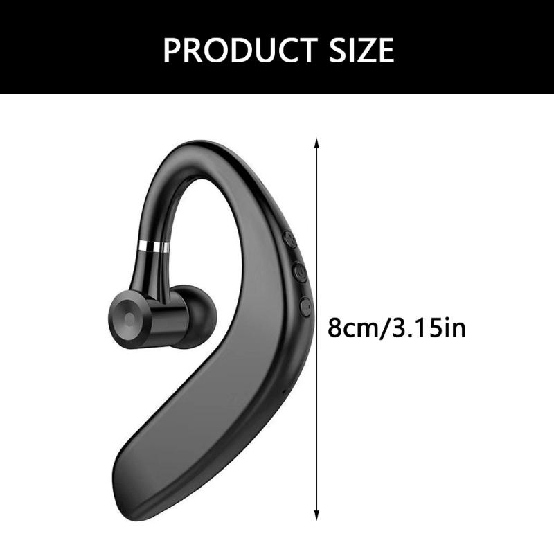 S109 Single Ear Earbud Wireless Bluetooth-compatible 5.1 Earphone with Noise Cancelling for Sports and Calls Black