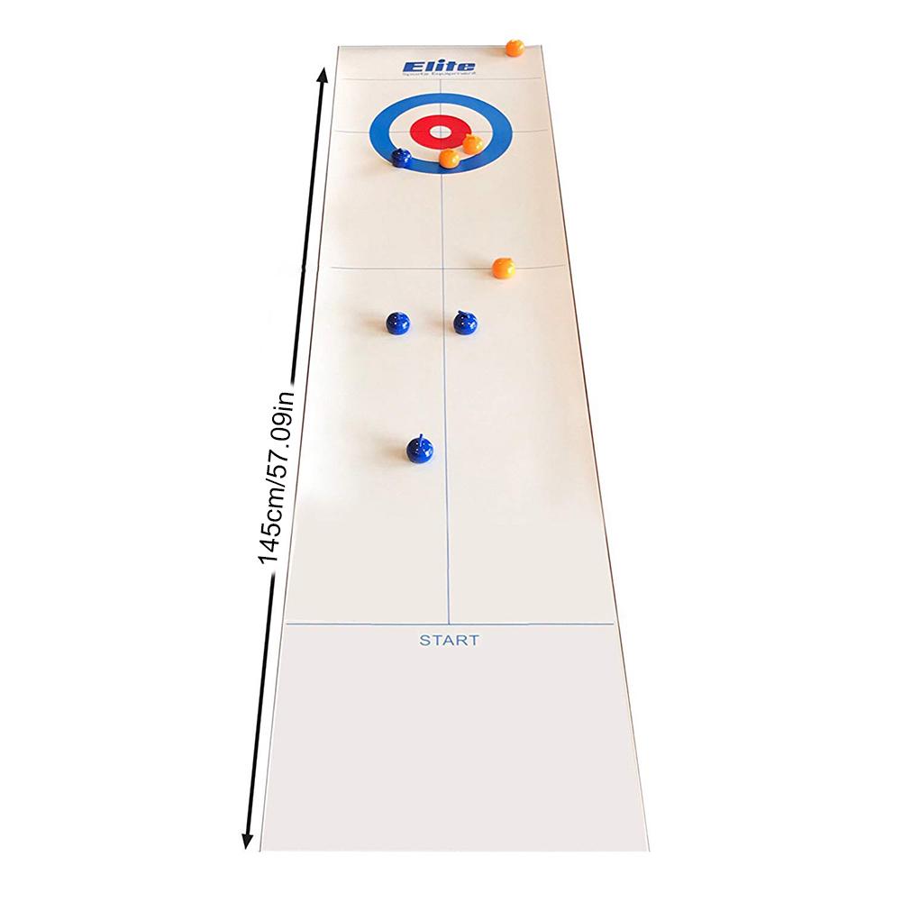 Compact Curling Family Games with 8/16 Tabletop Curling Stones Compact Curling Board Game Sport Party Game Equipment for Age 6+