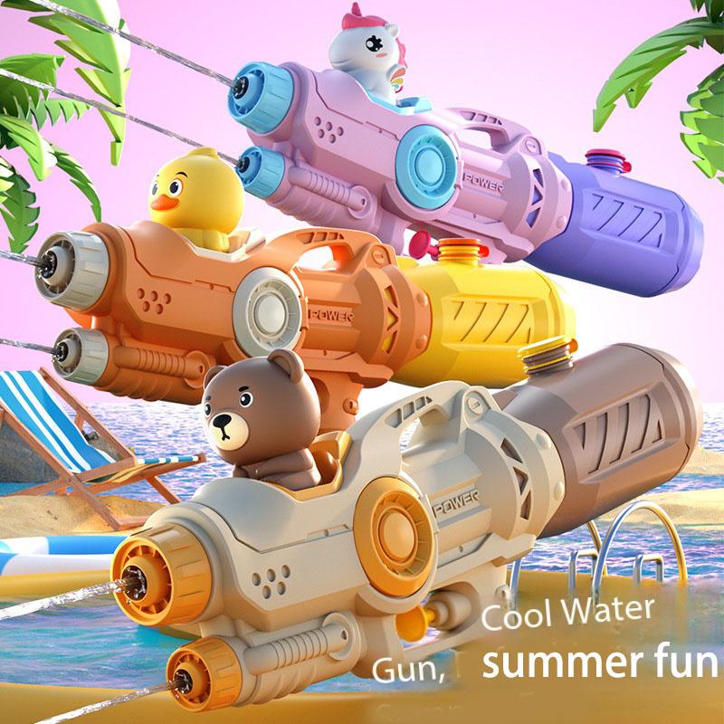 Summer Single Double Nozzle Water Gun, Large Capacity Cartoon Unicorn Duck Water Gun, Outdoor Beach Water Play Toy