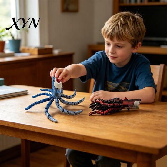Gaming Desk Decoration 3D Printed Sea Monsters, Articulated Fidget Toy, Eater Deep Creature Premium Print Collectible Collectible, Stress Relief Toy &