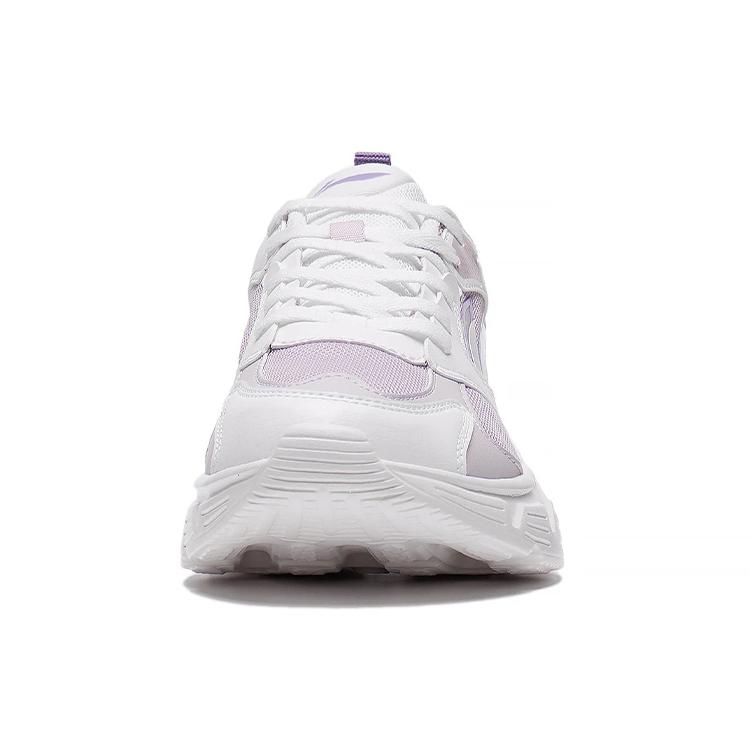 New LiNing Abrasion Resistant Low top Running Shoes Women's White Purple ARSS058-2