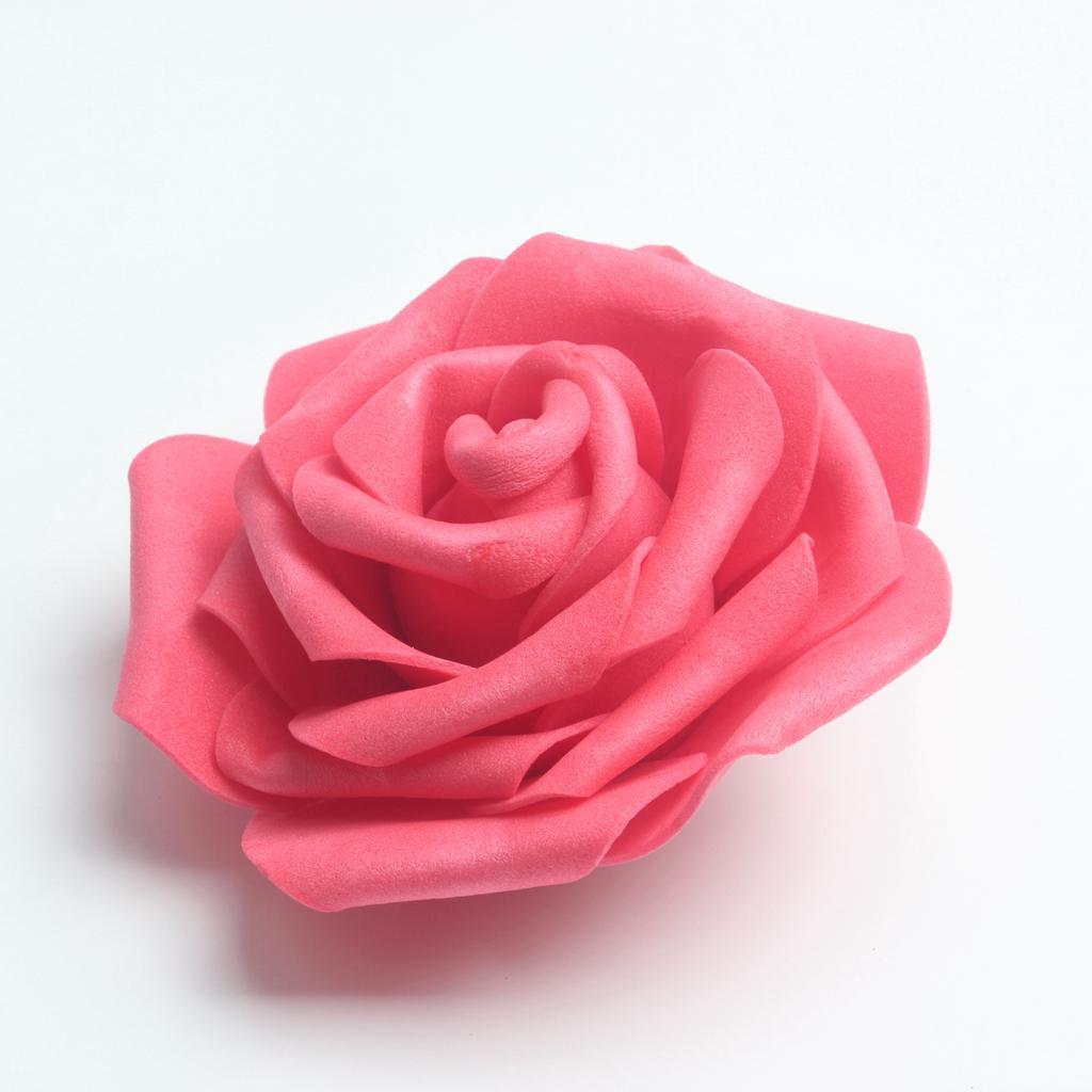 100pcs PE Foam Rose Flower Heads Artificial Rose Flowers 8cm White ...