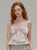 OPENING SUNSHINE Big Ribbon Peplum Bustier Light Pink