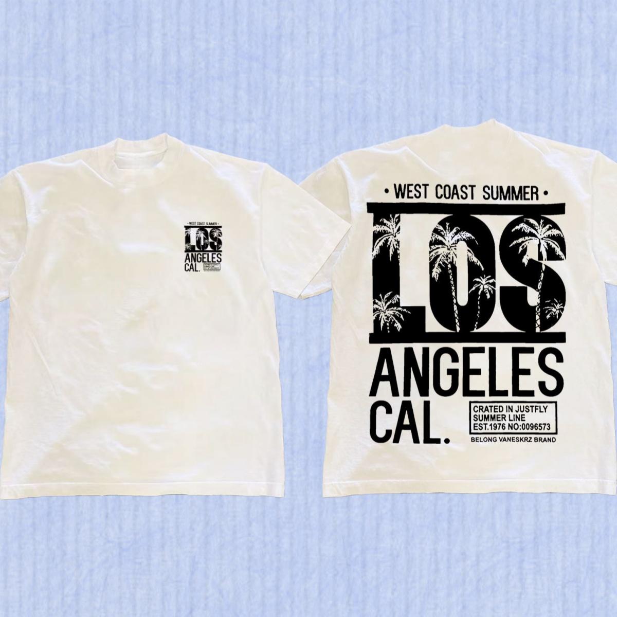 

Mens Clothing Hot Selling in Spring and Summer West Coast Los Angeles Pattern Printed Cotton Short Sleeved Round Neck Tshirt 4XL