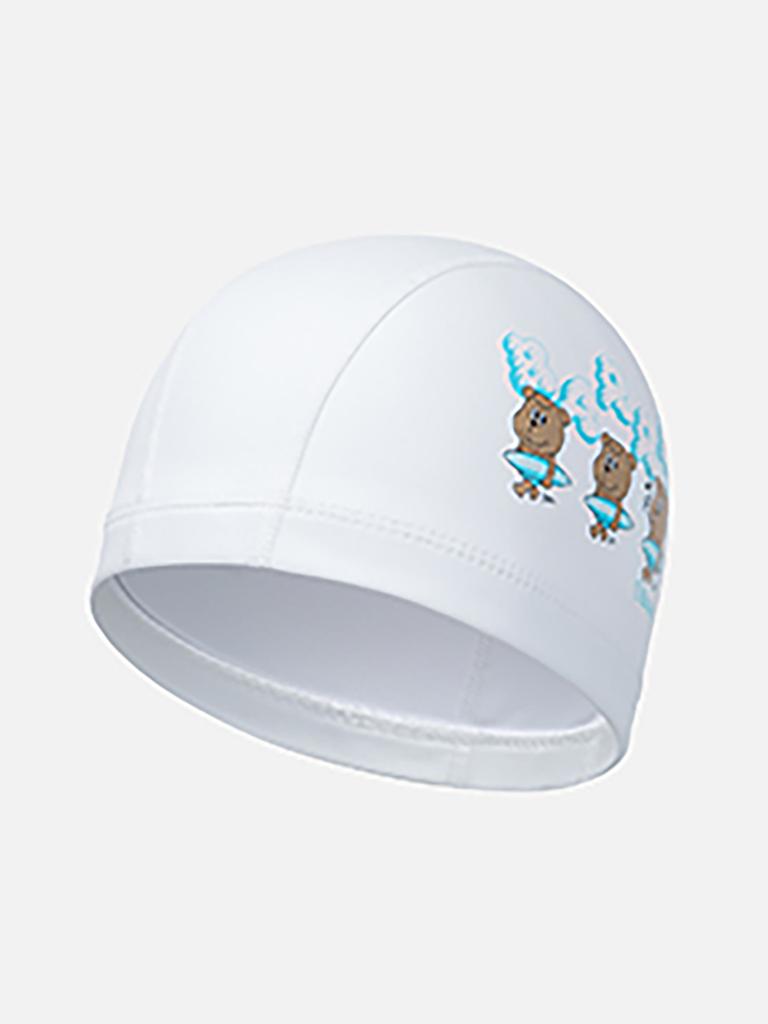 BARREL Kids Surfing Bear Silitex Swim Cap White (B4Skasc003Wht)